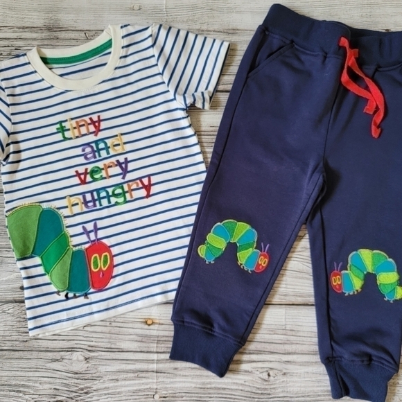 Eric Carle The Very Hungry Caterpillar T-Shirt Pants Outfit Strawberry Patch - Picture 2 of 4